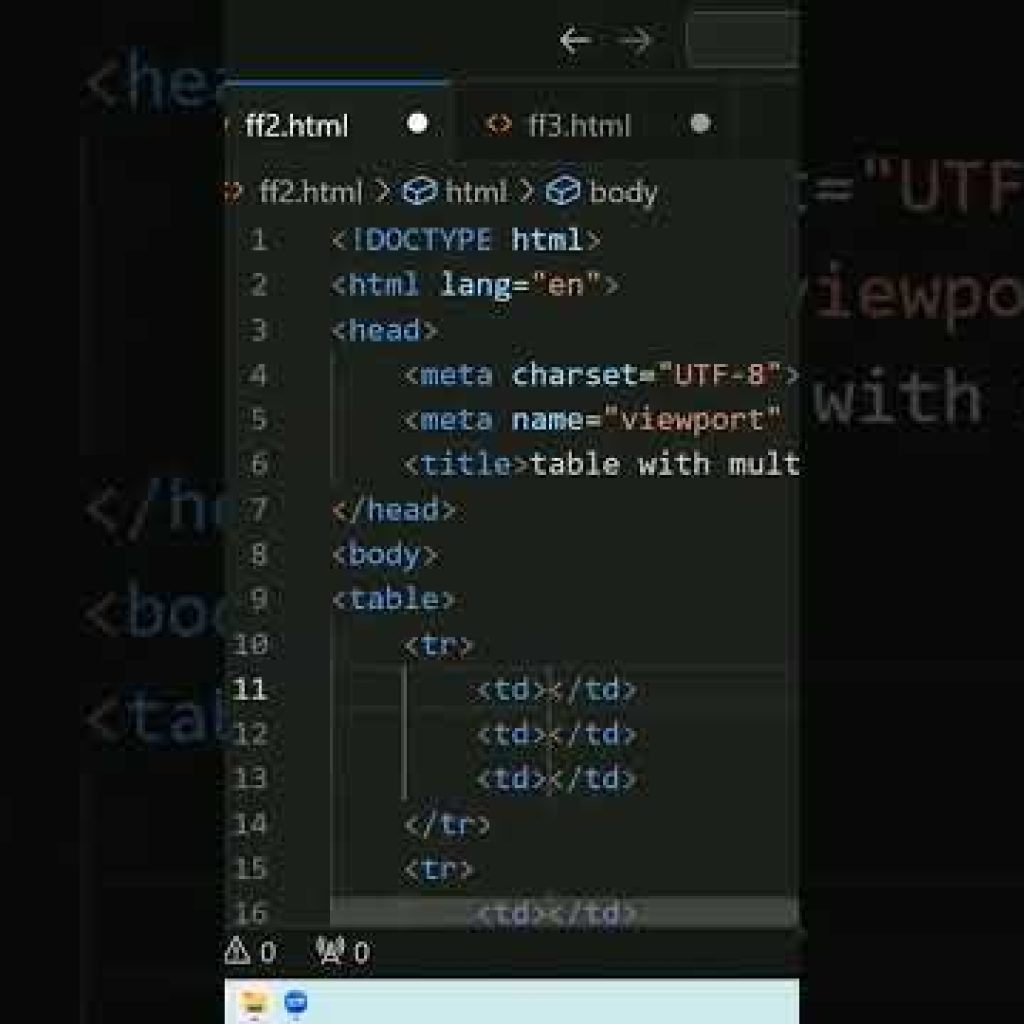 VS CODE TIP II How to create multiple HTML elements with a single click#shorts