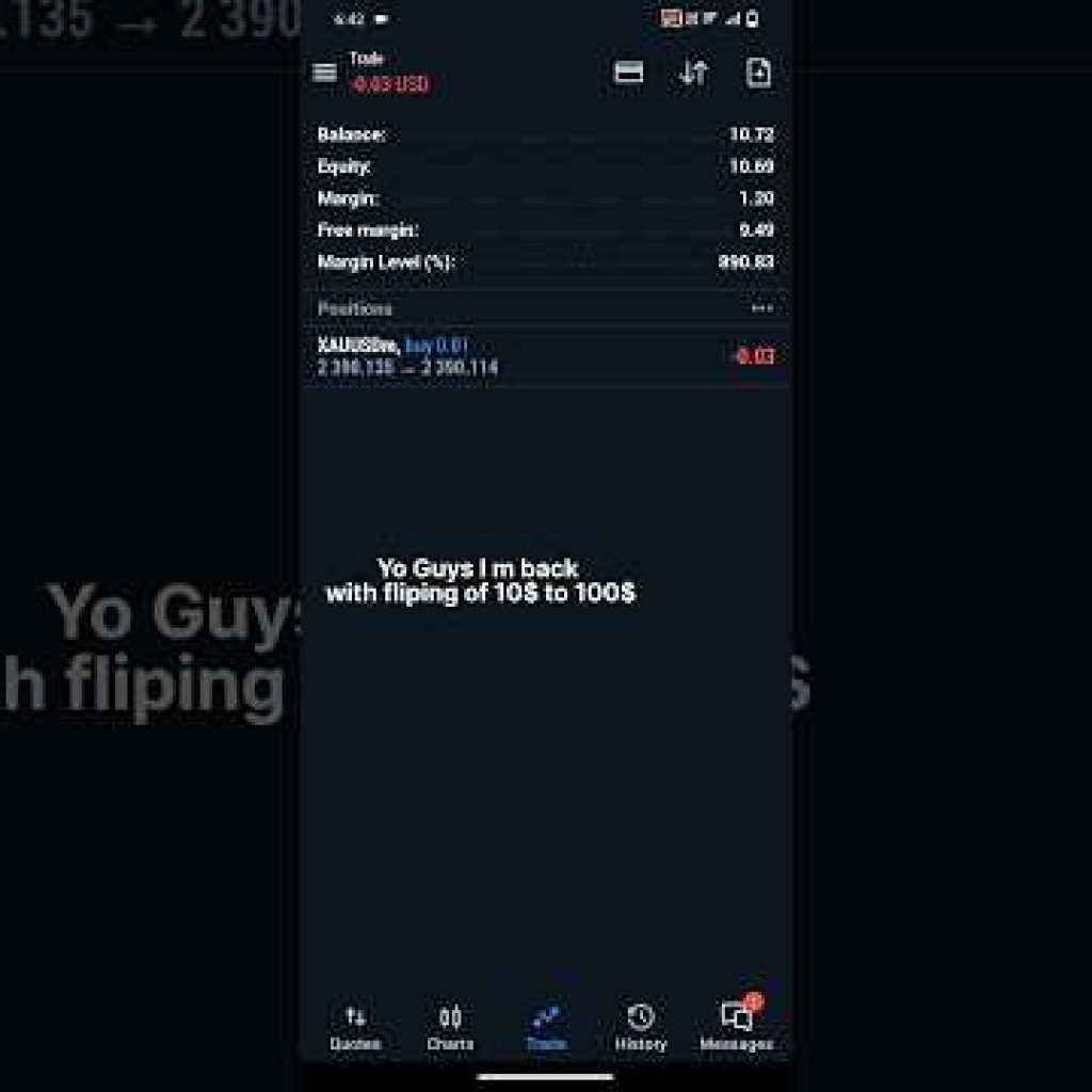 Day 1: Flipping $10 into $100 in Forex Trading – The Flipper is back !! 📈 #trading#investment #Forex