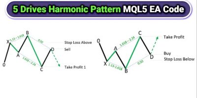 5 Drives / 5-0 Harmonic Pattern MT5 MQL5 EA BOT Code [PART 771] #forexalgotrader #spectrazonescalper