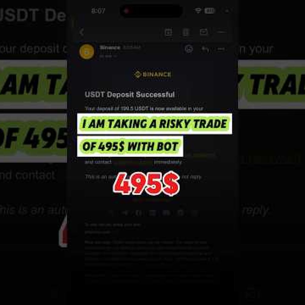 #binance bot trading experiment with 495$