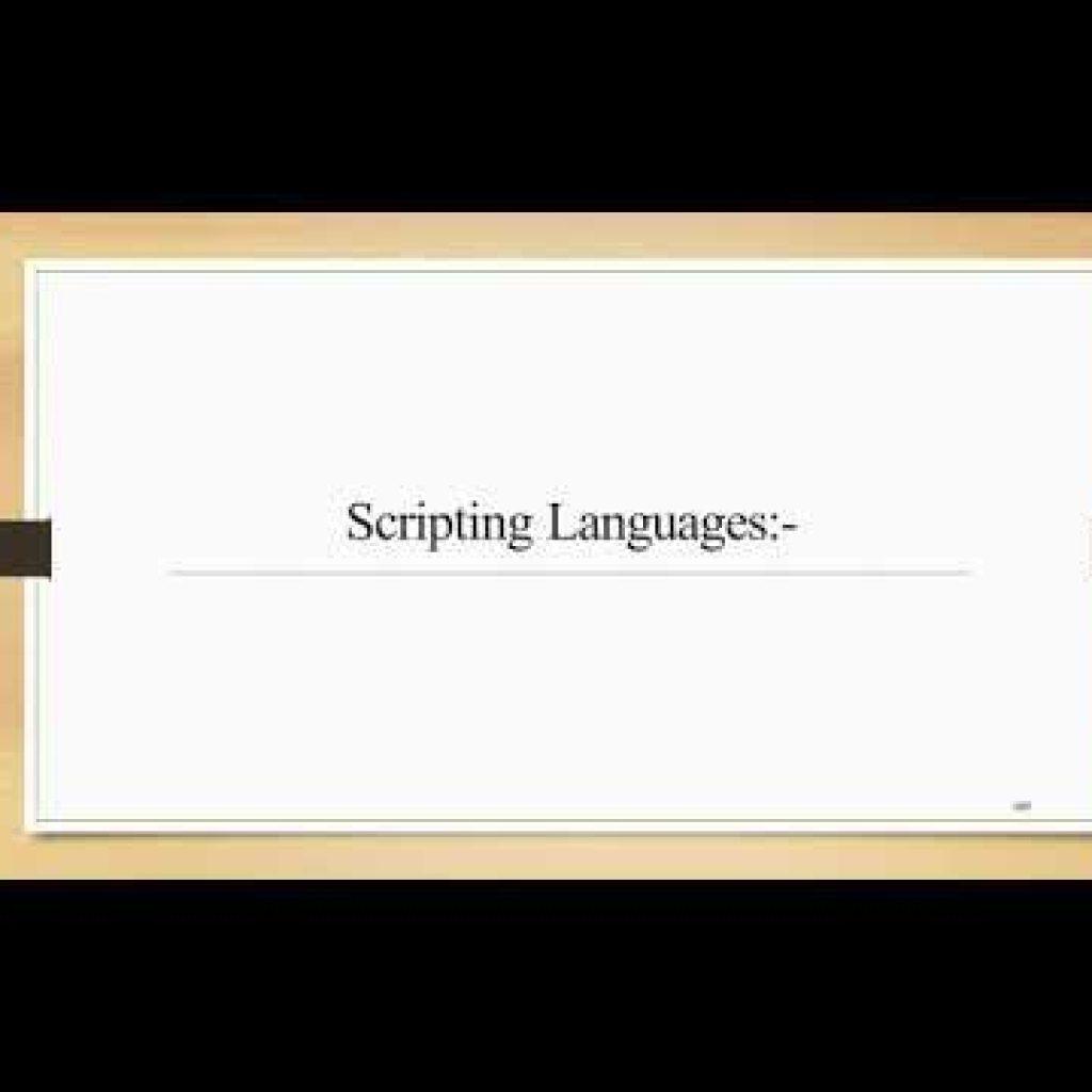 Introduction to scripting language