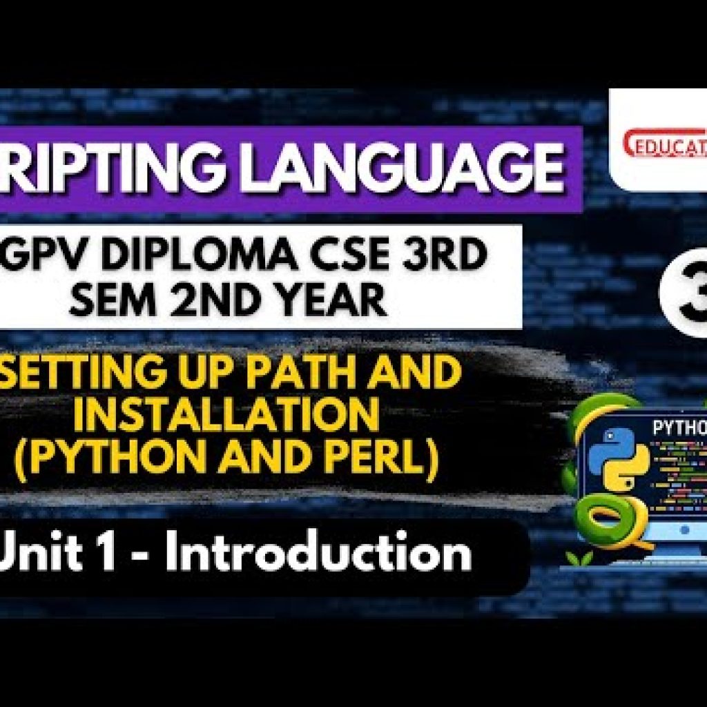 Setting Up Path and Installation (Python and Perl) | Scripting Language RGPV Diploma CSE 3rd Sem