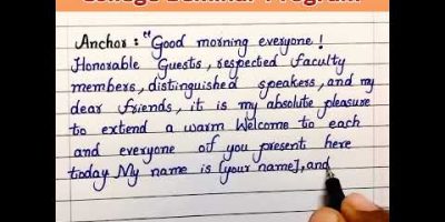 Welcome Address Anchoring Script for COLLEGE SEMINAR #shorts #seminar #anchoring #anchor #college