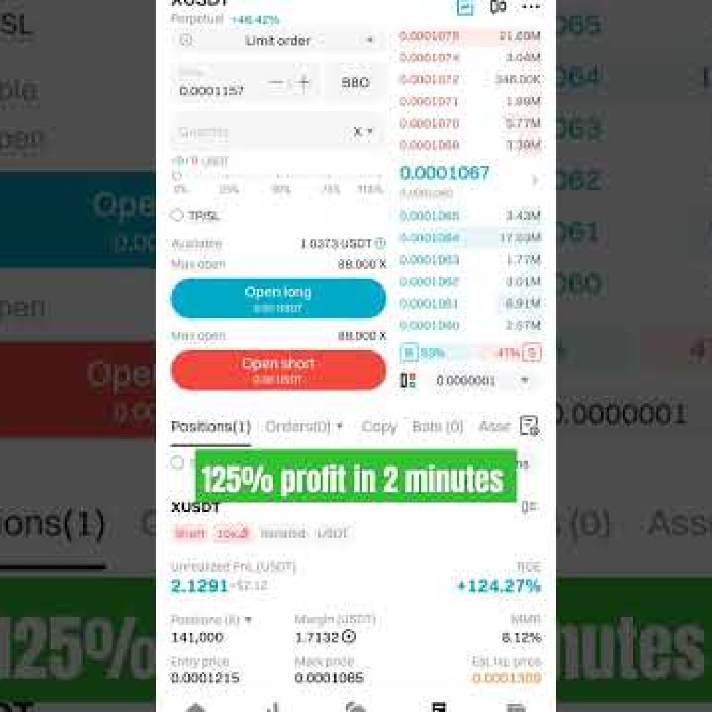 125% Profit in 2 minutes bitget x future trading #trading #bitget #crypto
