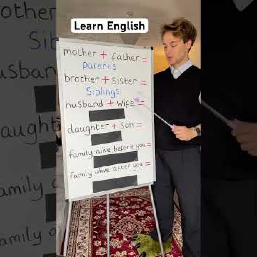 Family vocabulary in English #englishlesson #englishteacher #learnenglish #englishtips #ingles #ESL