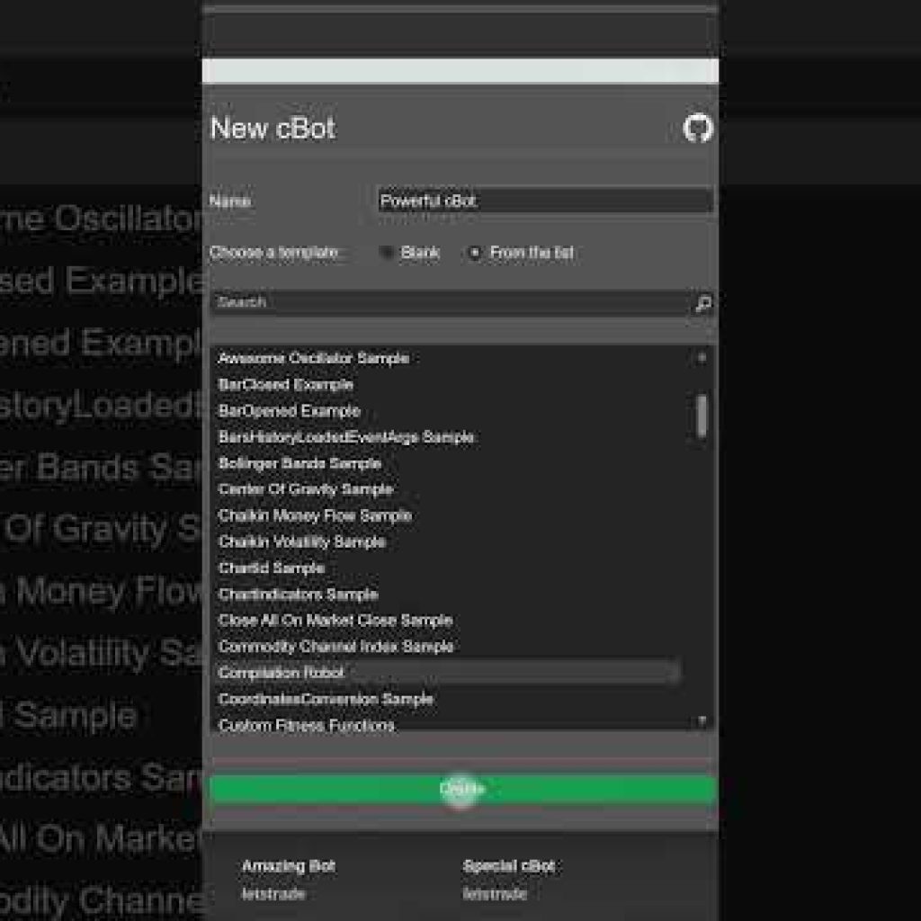 Use algo samples to create cBots in cTrader Windows