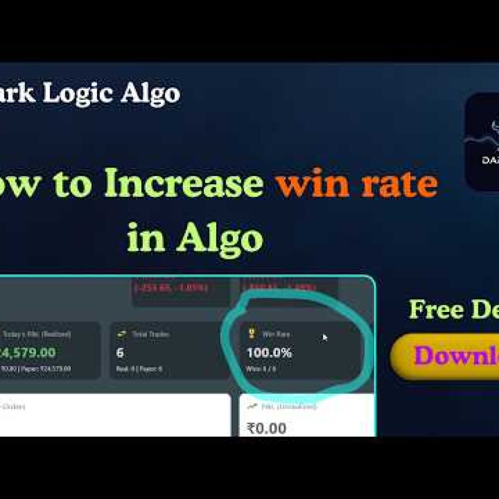 How to increase win rate in algo trading | Dark Logic Algo  #nifty #algorithmictrading #scalpingbot