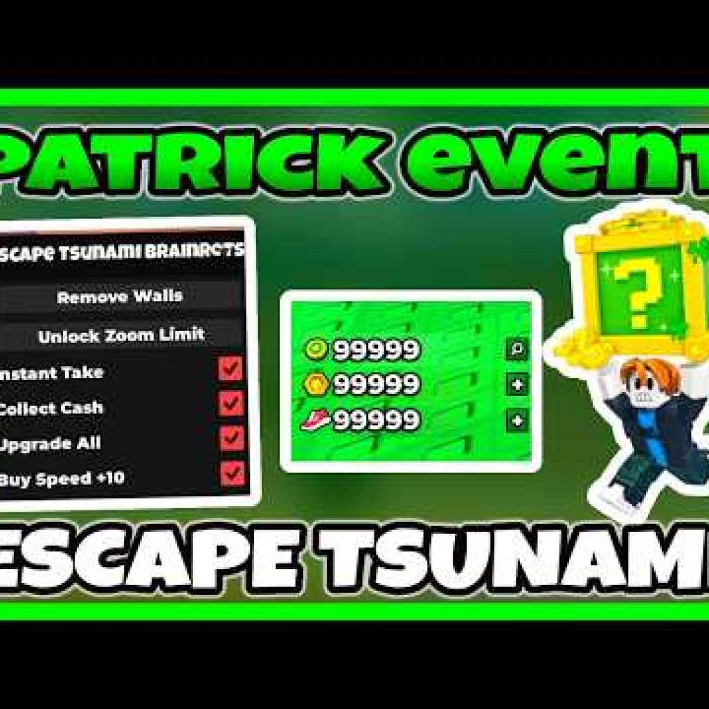 Escape Tsunami For Brainrots Script (PASTEBIN 2026) (Patrick Event, Dupe Brainrot)