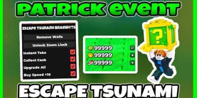 Escape Tsunami For Brainrots Script (PASTEBIN 2026) (Patrick Event, Dupe Brainrot)