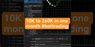 10K to 260K in one month with auto trading bot in Bitcoin. #btcusd #cryptocurrency #bitcoin #gold
