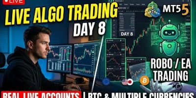 LIVE Algo Trading Day 8: MT5 Robo Results | BTC & Multi-Currency (Real Account)