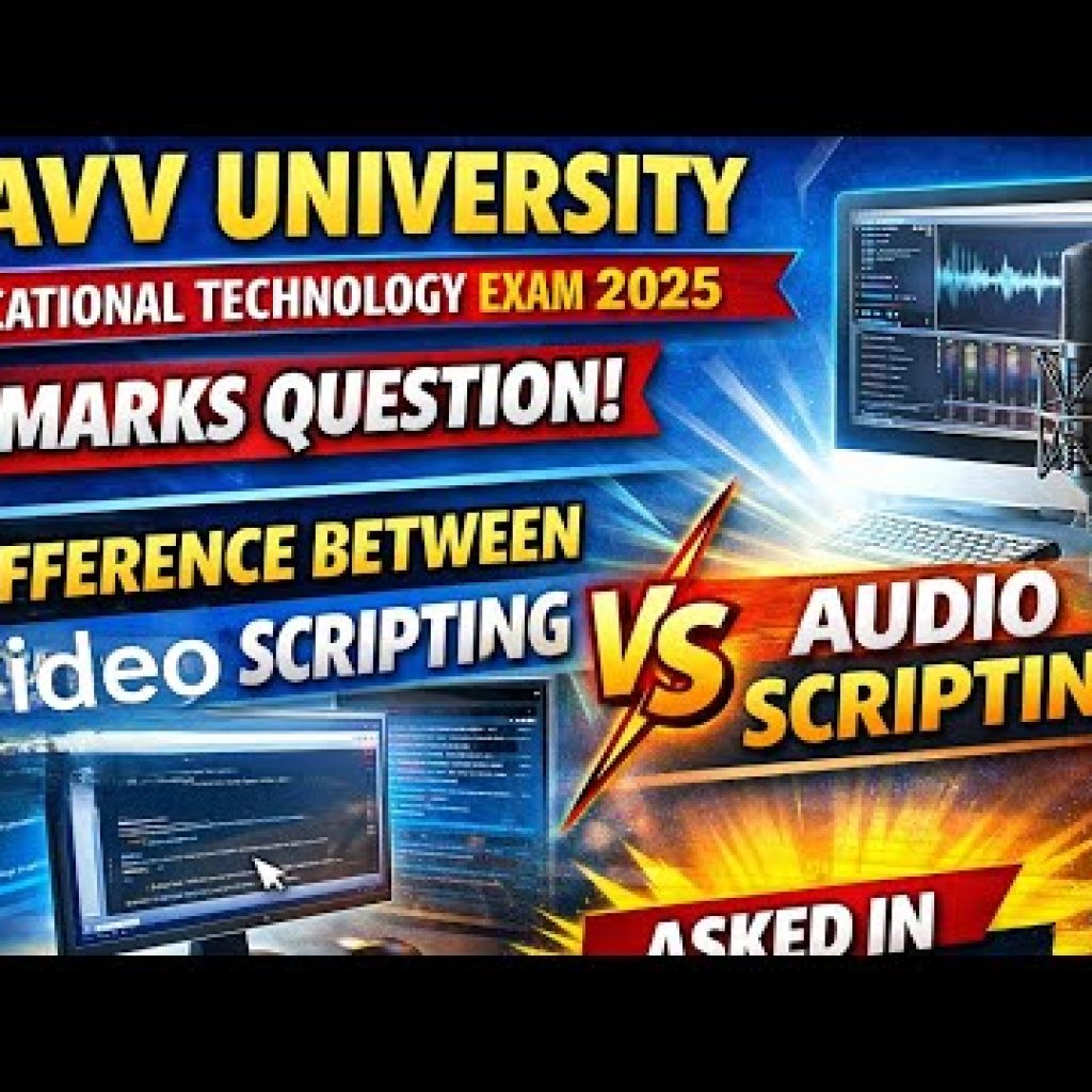 Difference between Audio and Video 📷Scripting  DAVV PYQ’S#q5 #davvindore #pyq #fyp