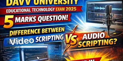 Difference between Audio and Video 📷Scripting  DAVV PYQ’S#q5 #davvindore #pyq #fyp