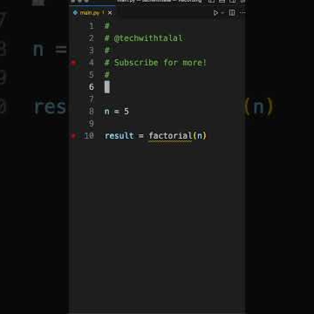How to find the factorial of n in Python!! #learnpython #coding #python