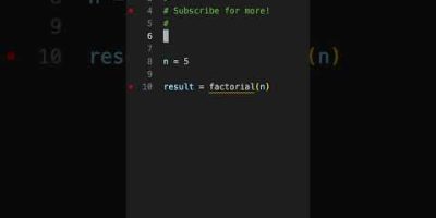 How to find the factorial of n in Python!! #learnpython #coding #python