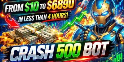 Crash 500 Bot takes $10 to $6890 in just a few hours