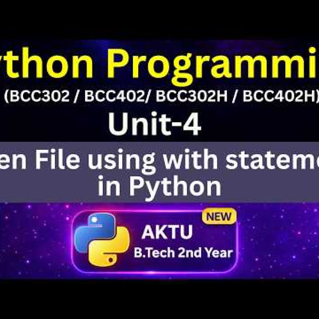 U4L5 Open File using with clause in Python | with open () | AKTU | Unit4 | BCC302 | BCC402 | Eduglue