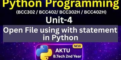 U4L5 Open File using with clause in Python | with open () | AKTU | Unit4 | BCC302 | BCC402 | Eduglue