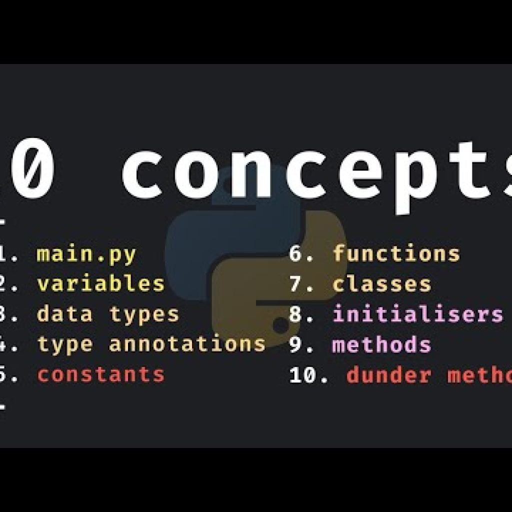 10 Important Python Concepts In 20 Minutes