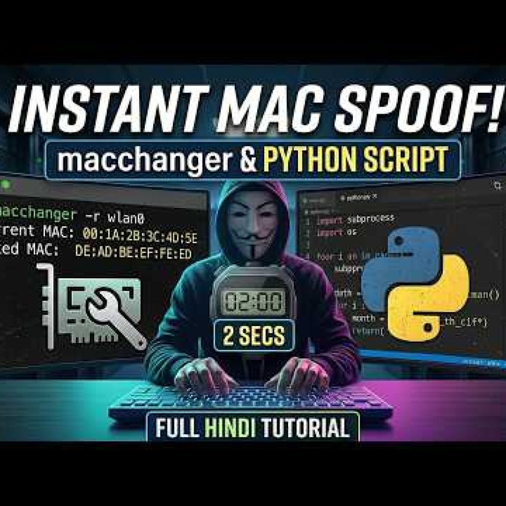 How to Change MAC Address | Change MAC adress in every 2 seconds Auto Python Script #cybersecurity