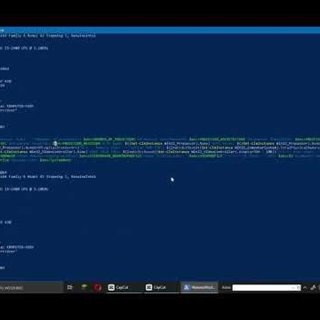 Short PowerShell Command to get PC Specs