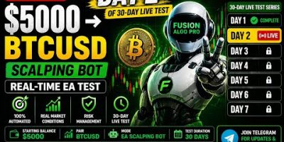 🔴 LIVE Day 2: $5000 BTCUSD Scalping Bot | Real-Time EA Test | Can It Survive? | Fusion