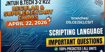 πJNTUH R22 Scripting Languages Important Questions | B.Tech 3-2 Unit Wise PDFππΌ