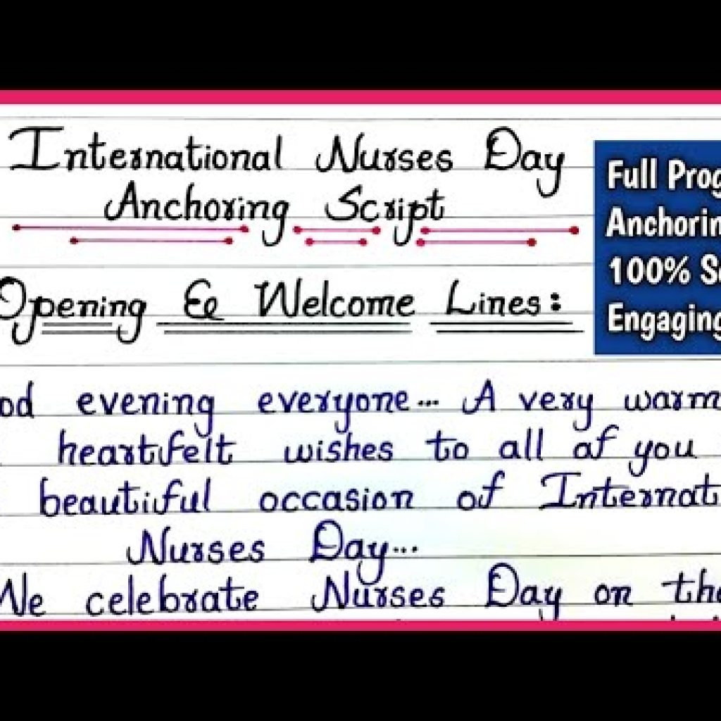 International Nurses Day Program Anchoring Script | Anchoring Script for Nurses Day in English
