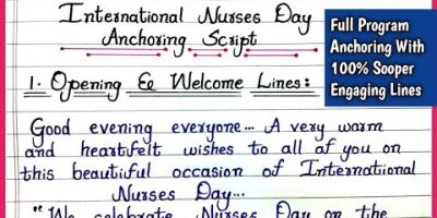 International Nurses Day Program Anchoring Script | Anchoring Script for Nurses Day in English