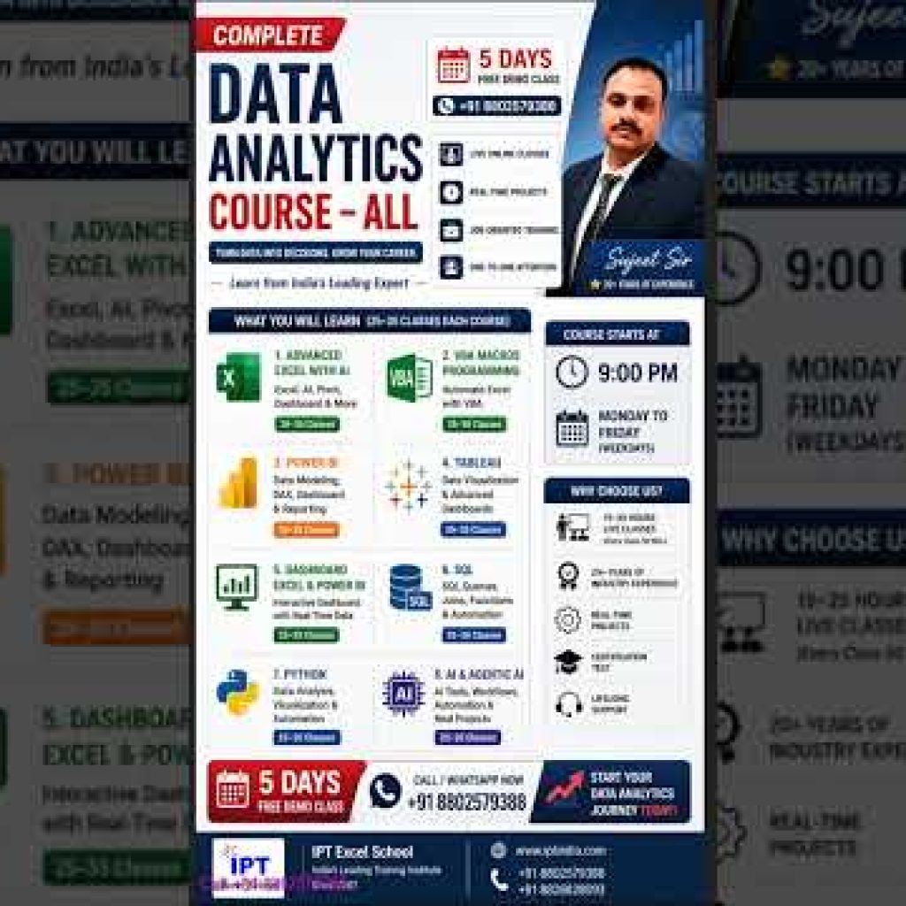 Master Data Analytics & AI in 2024! 📈 (Free 5-Day Demo) #IPTExcelSchool