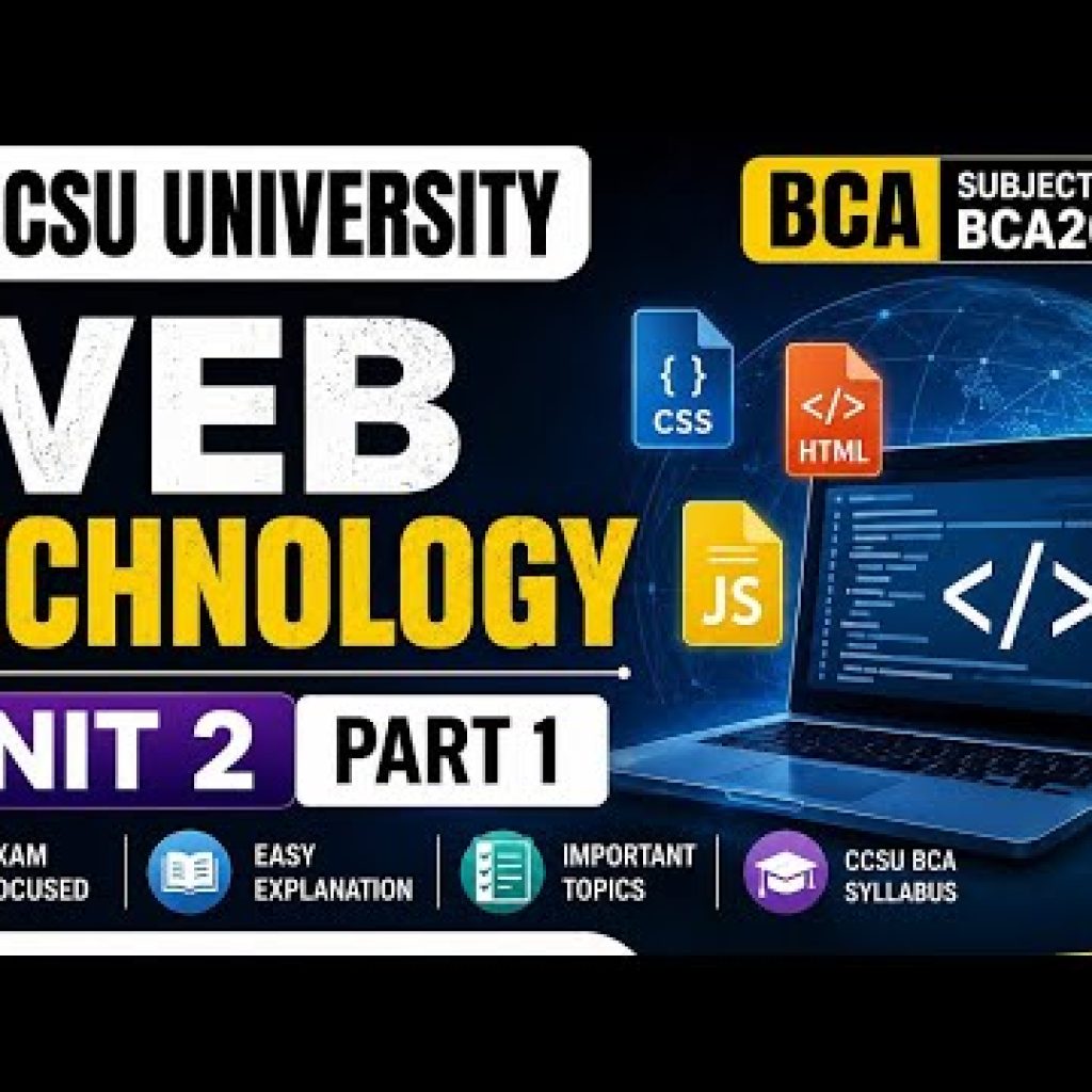 Web Technology Unit 2 Part 1 | BCA 2nd Semester | CCSU University | BCA2005T | Vidyasetu00