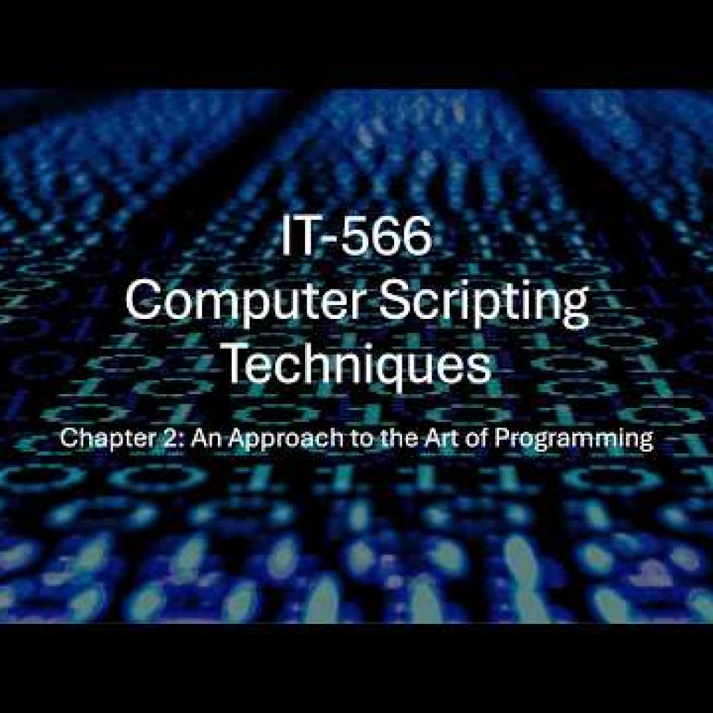 IT 566 Chapter 2 An Approach to the Art of Programming