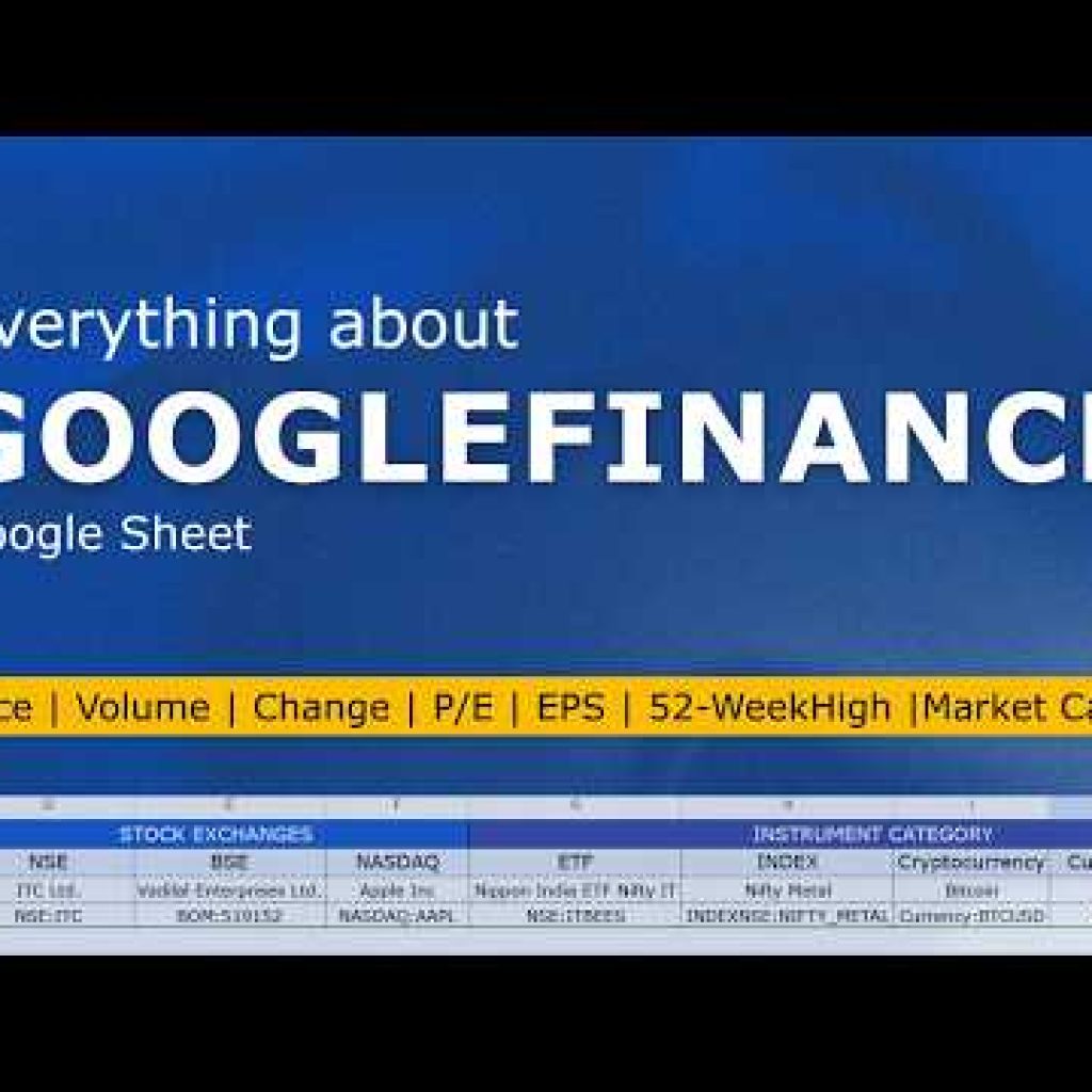 GOOGLEFINANCE Function Complete Tutorial 2026✅ Stocks, ETF, Index, Forex, Mutual Fund