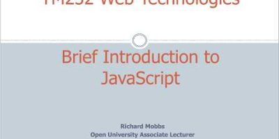 TM252 A Brief Introduction to JavaScript