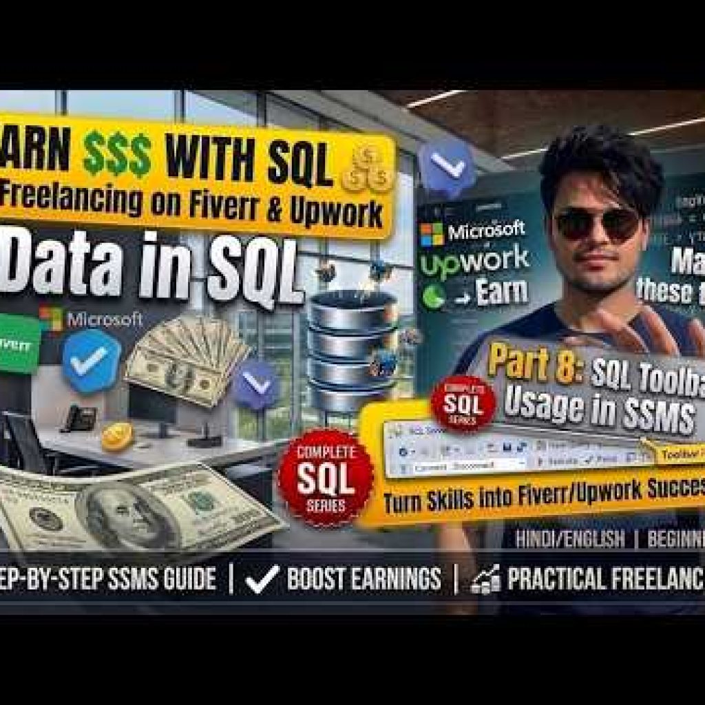 Part 8: SQL Toolbar Usage in SSMS + How SQL Can Help You Earn Money on Fiverr & Upwork 💰💰