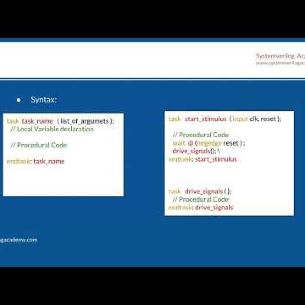Course: Systemverilog Design – 2 : L4.3 : Using Task in Systemverilog