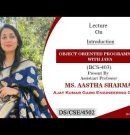 INTRODUCTION | OBJECT ORIENTED PROGRAMMING WITH JAVA | LECTURE 01  BY MS. AASTHA SHARMA | AKGEC