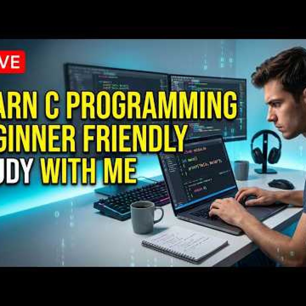 Learn C Programming Live | Coding Along from Scratch | Study With Me | Beginner C Programming