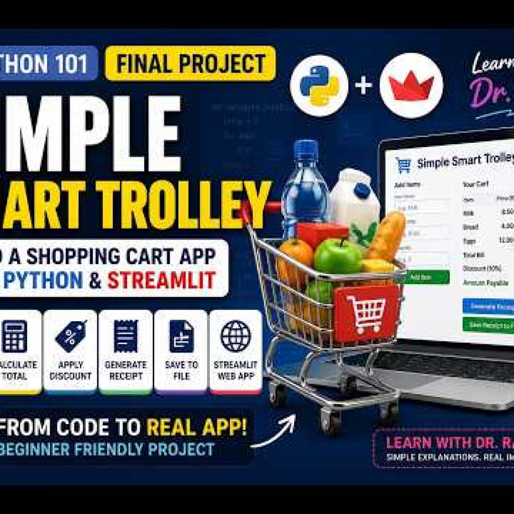 Python 101 |Project | Build a Simple Smart Trolley with Python & Streamlit | Learn with Dr. Ray