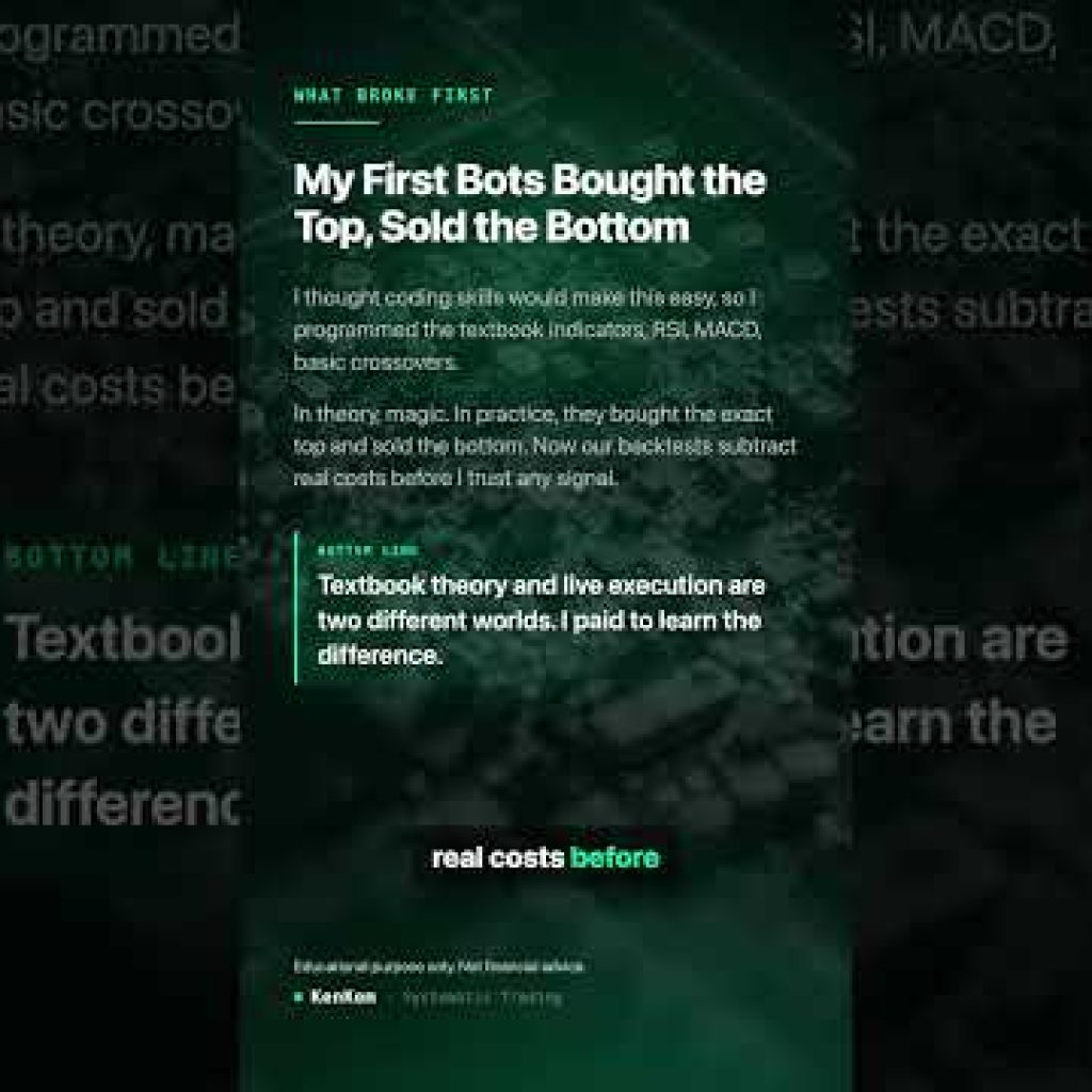 I thought my coding skills would make algorithmic trading easy. So, I started by programming standar