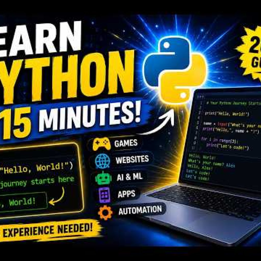 Learn Python in 15 Minutes 🐍 | Beginner Python Tutorial (2026)
