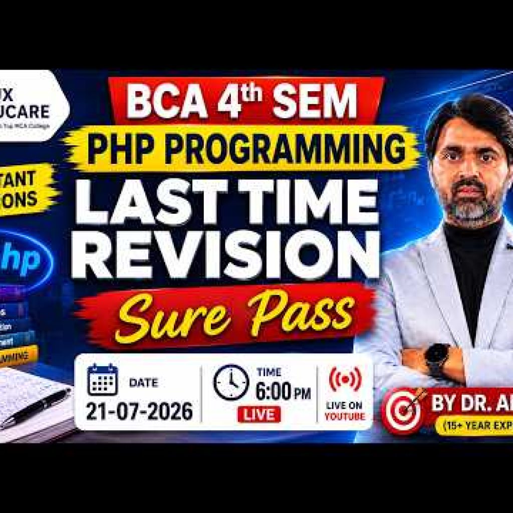 Class 1: BCA 4th Sem PHP Programming | Important Questions | Last Time Revision | Sure Pass | RU