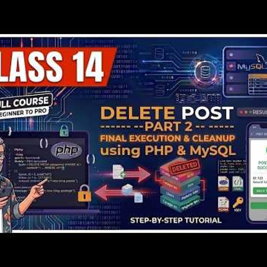 Class 14 | Delete Post – Part 2 Dynamic Website using PHP MySQL