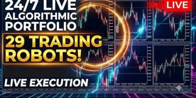 🔴 24/7 Live Algorithmic Trading • 29 Robots Executing Live Portfolio (Gold, Indices, Forex)