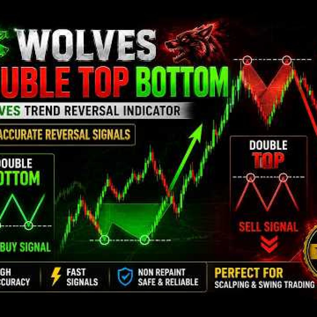 🔥 Wolves Double Top Bottom Indicator FREE | Best Reversal Signals MT4 #trending #forex