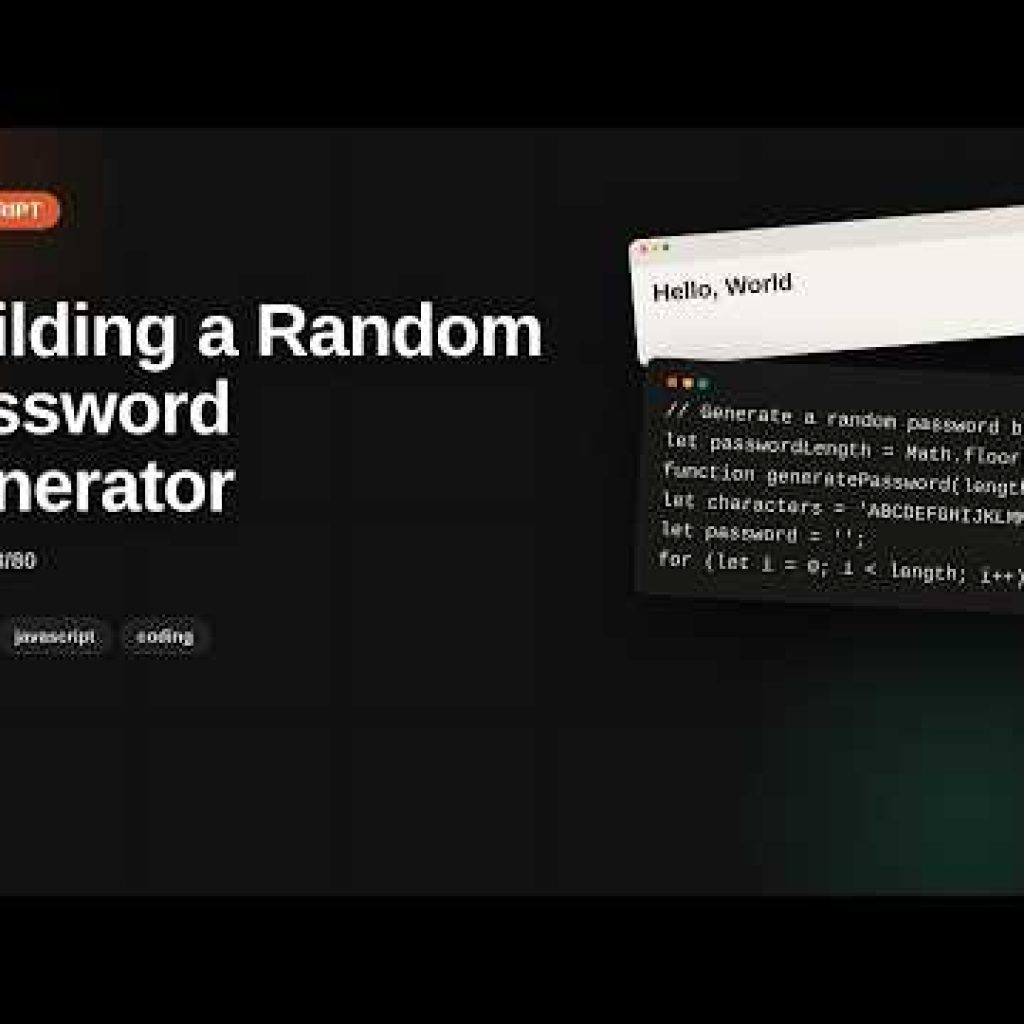 Building a Random Password Generator | JavaScript DOM Tutorial