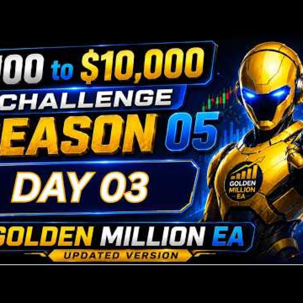 $100 to $10,000 Challenge Day 3 | $40 Profit with Golden Million EA | AI Auto Trading Robot