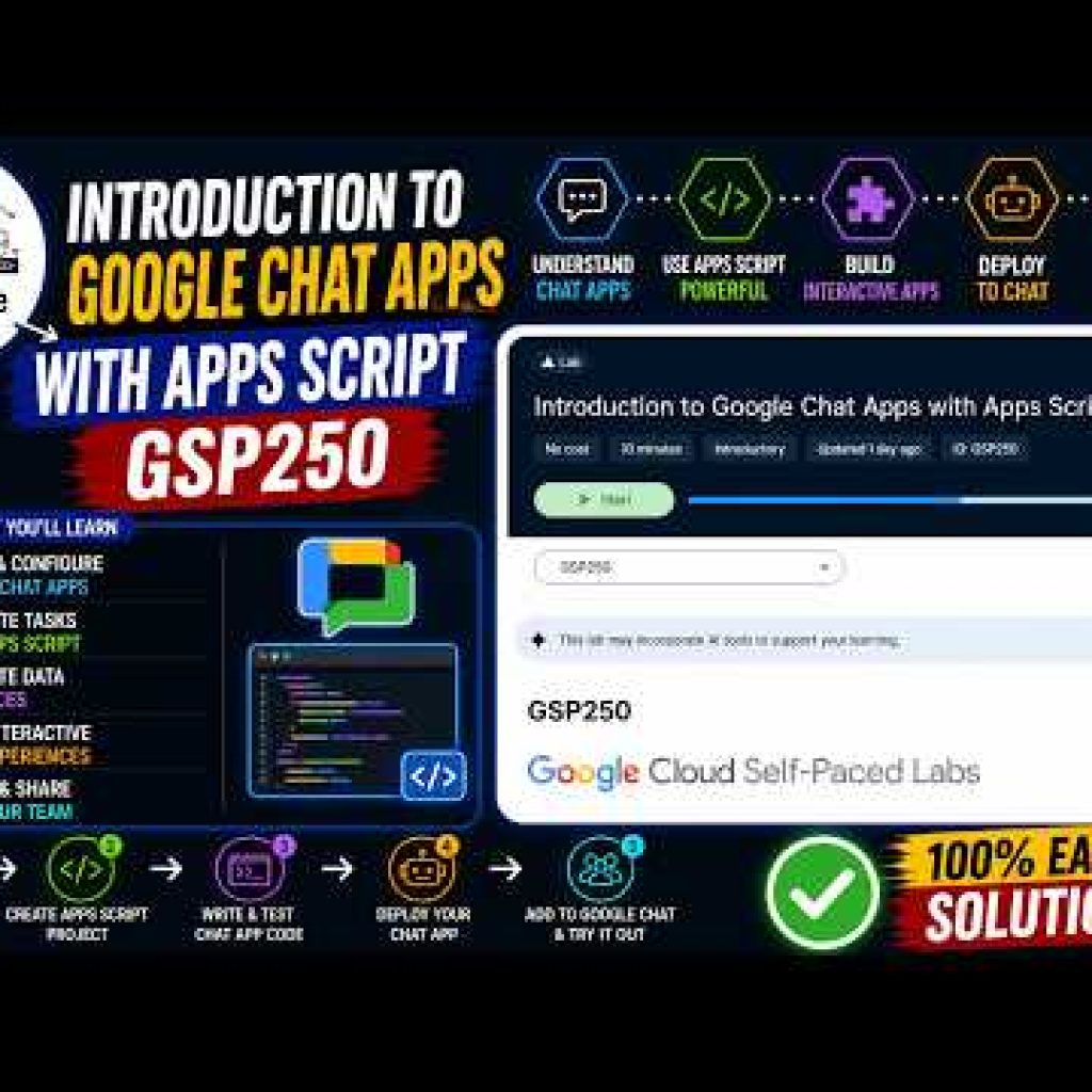 Introduction to Google Chat Apps with Apps Script | GSP250 | EASY SOLUTION
