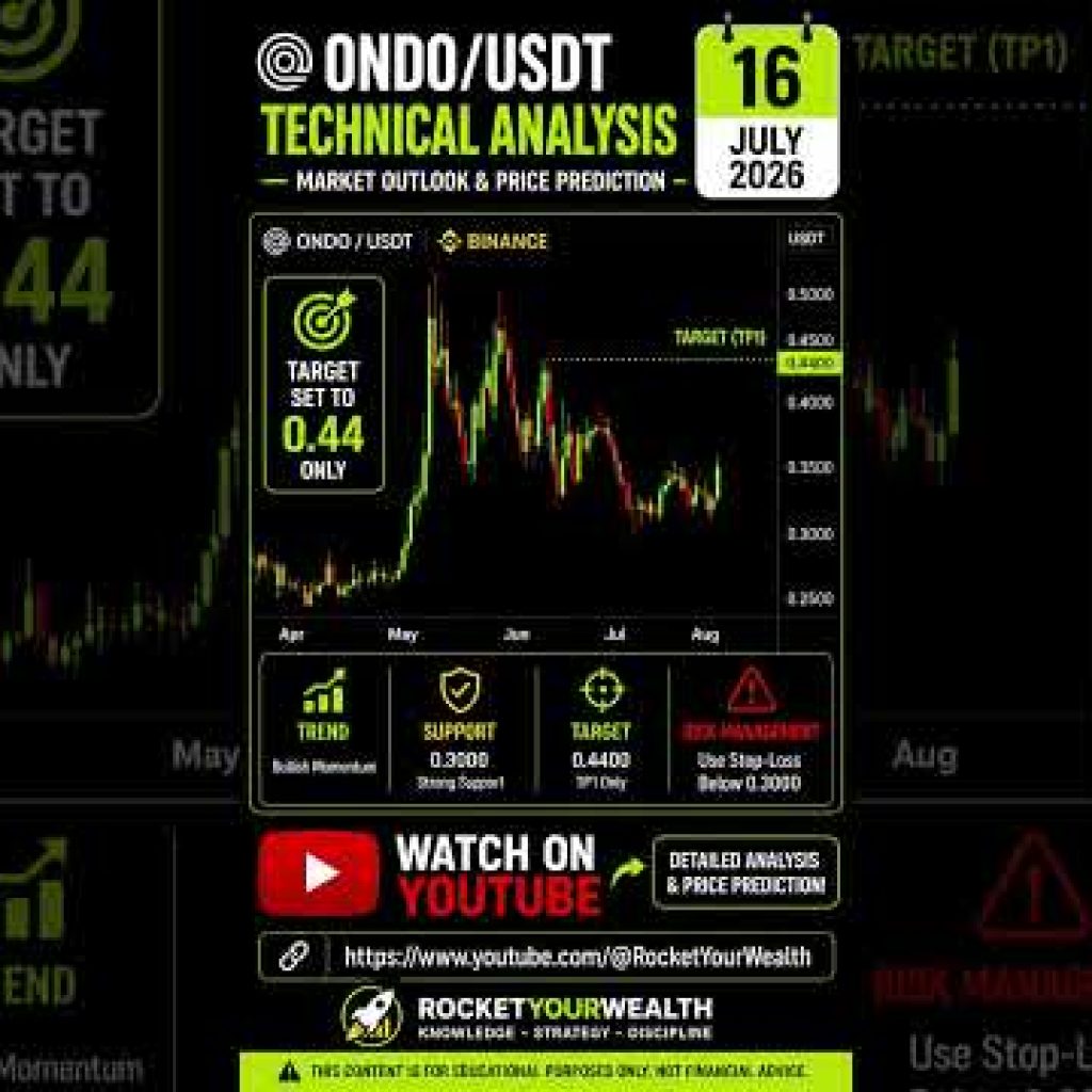 📈 ONDO/USDT Technical Analysis | 16 July 2026. Is ONDO preparing for its next big move? 👀 #ondo