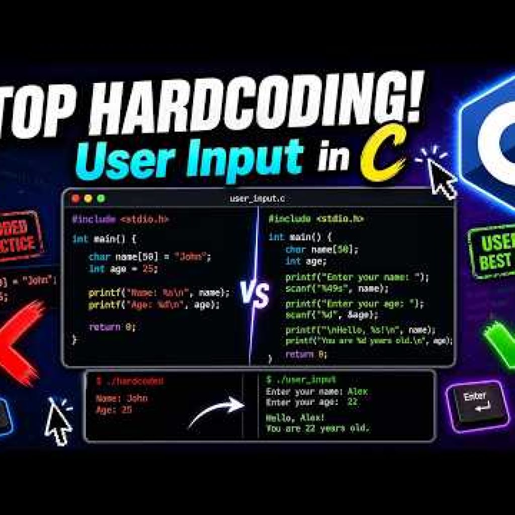 Stop Hardcoding! How to Let Users Input Data in C #cprogramming #professional